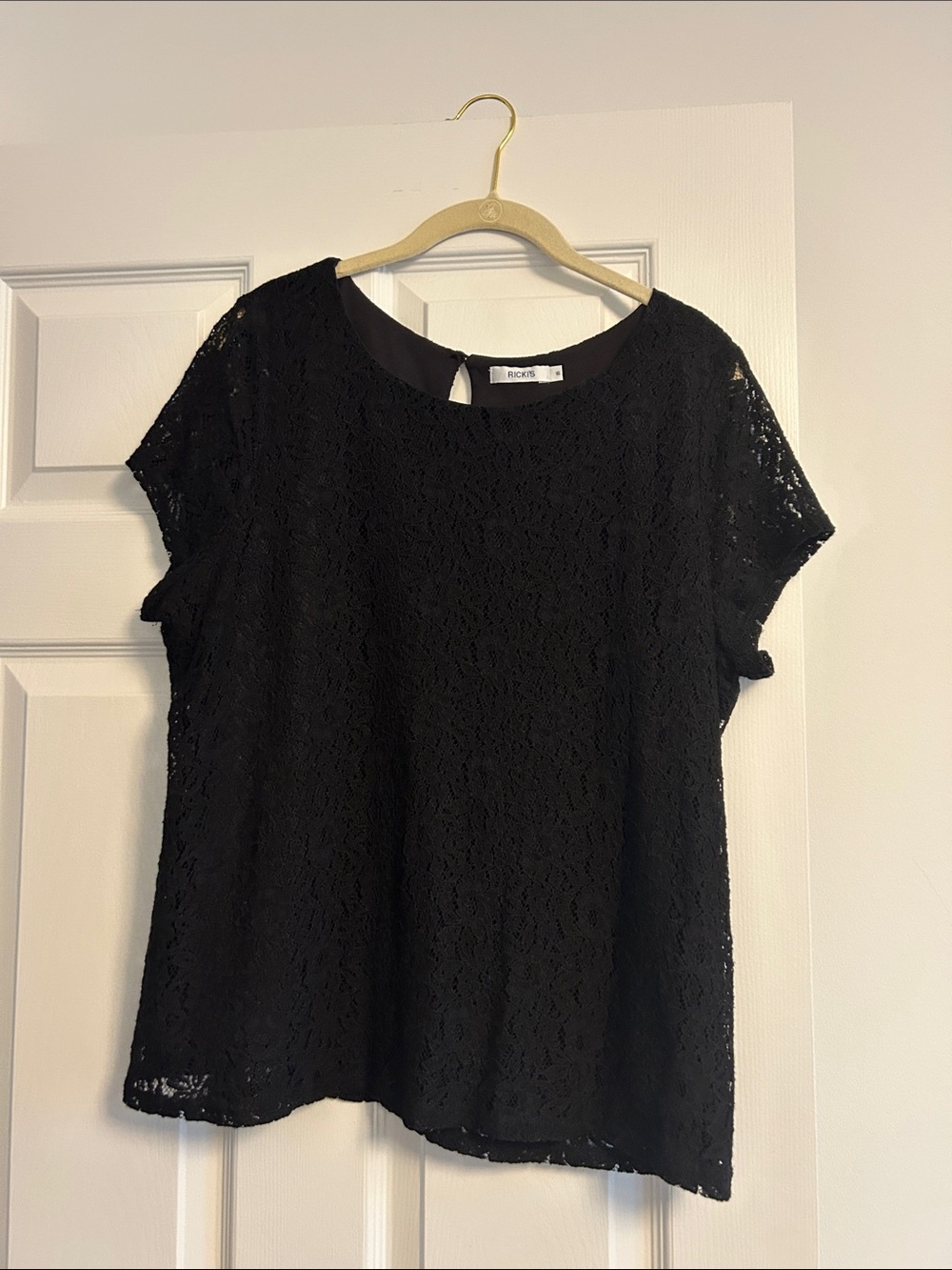 Ricki’s Black Lace Short Sleeve Blouse